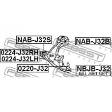 Опора шаровая переднего нижнего рычага Febest 0220J32