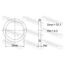 Кольцо уплотнительное системы охлаждения 31.3x4.3 Febest 03400001
