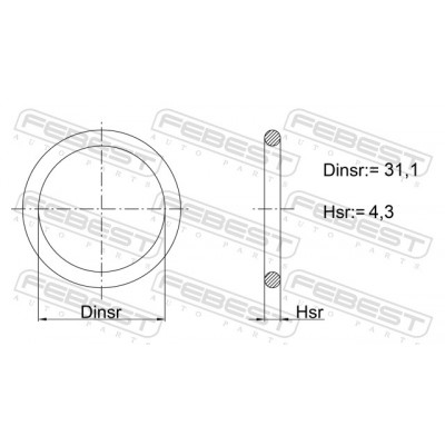 Кольцо уплотнительное системы охлаждения 31.3x4.3 Febest 03400001
