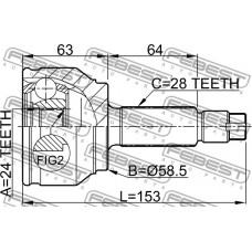 Шрус наружный 24x58.5x28 Febest 0510MZ5