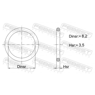 Кольцо уплотнительное топливного насоса 8.2x3.5 Febest 08400003