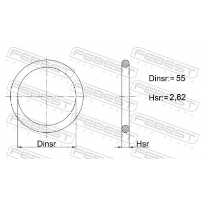 Кольцо уплотнительное вакуумного насоса 55x2.62 Febest 19400002