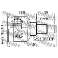 Шрус внутренний 22x40x23 | перед прав/лев | Febest 2111FUS