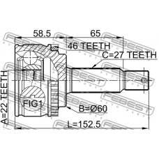 Шрус наружный 22x60x27 Febest 2210CDA46