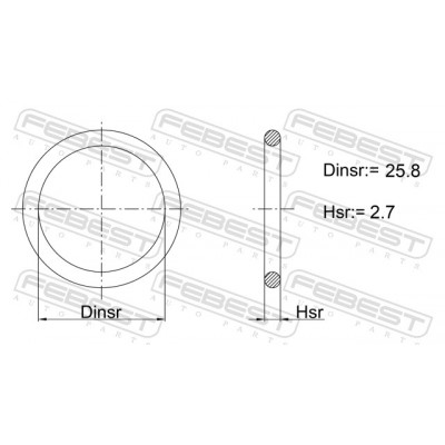 Кольцо уплотнительное масляного радиатора 25.8x2.7 Febest 23400016
