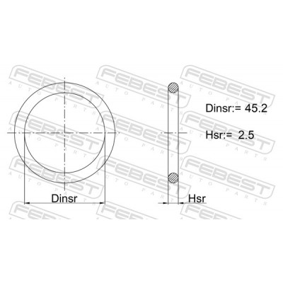 Кольцо уплотнительное топливного насоса 45.2x2.5 Febest 23400019