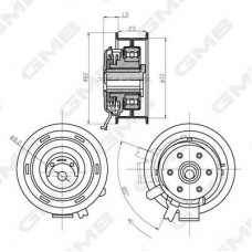 Ролик натяжной ремня ГРМ GMB GTB0150