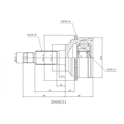 ШРУС внешний 2824 ABS 54 INKO 319097A