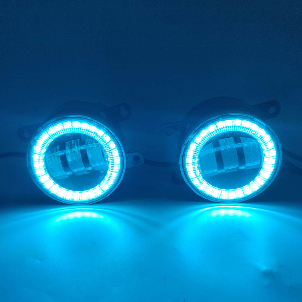 Противотуманные Фары Angel Eye для Peugeot Boxer - Белый Цвет, Светодиодные, Drl (Синий ангельский глаз)