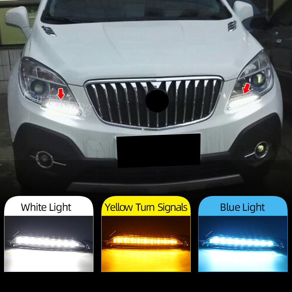 Светодиодные Дневные Ходовые Огни для Buick Encore Opel Mokka, Белого Цвета, из Абс + Светодиодов