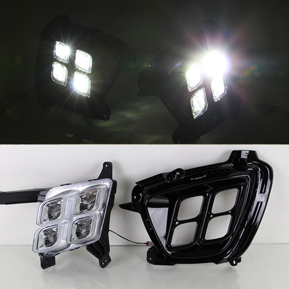 Светодиодные Дневные Ходовые Огни для Kia Sorento: Белый Абс + Светодиод