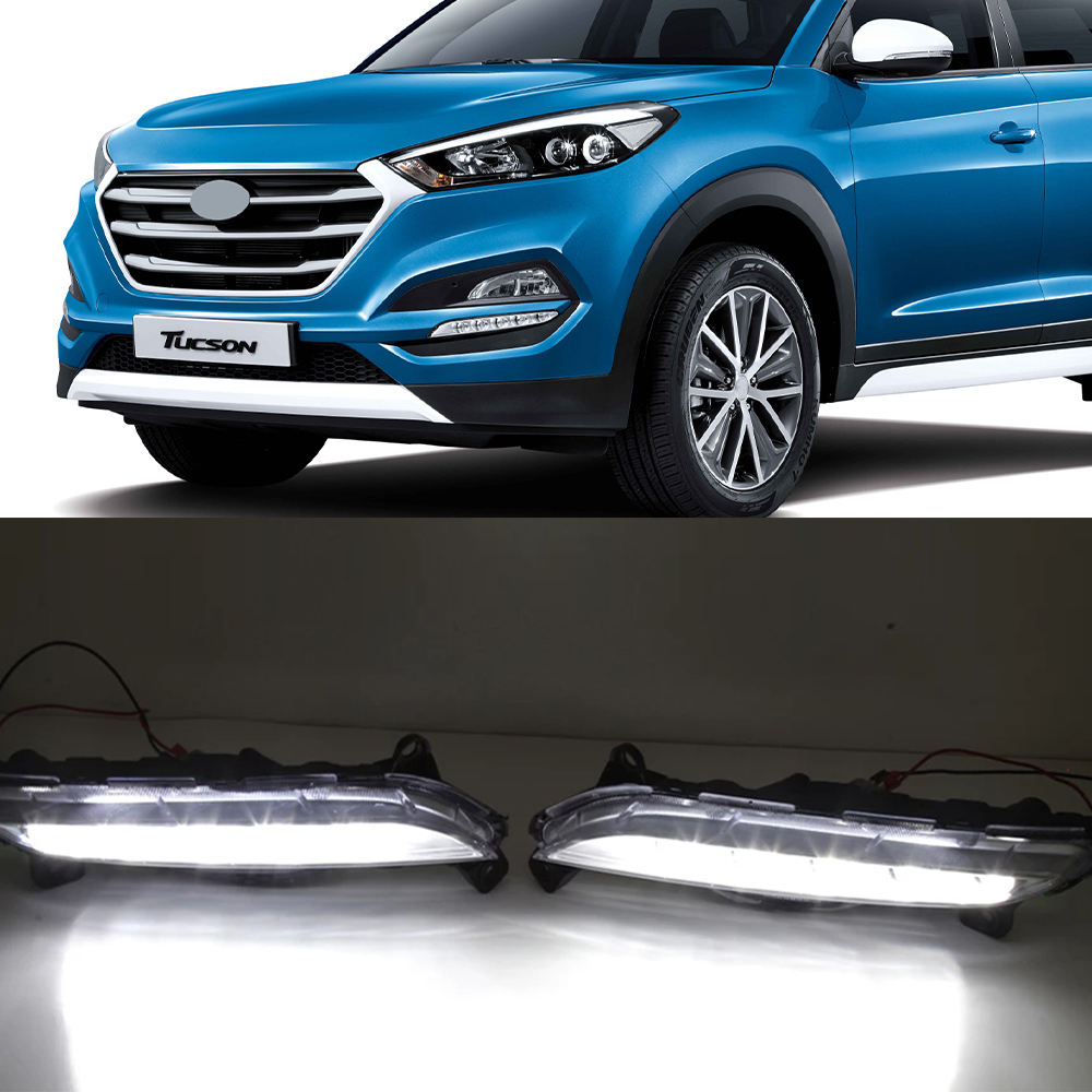 Дневные Ходовые Огни Hyundai Tucson Белого Цвета из Abs и Светодиодов
