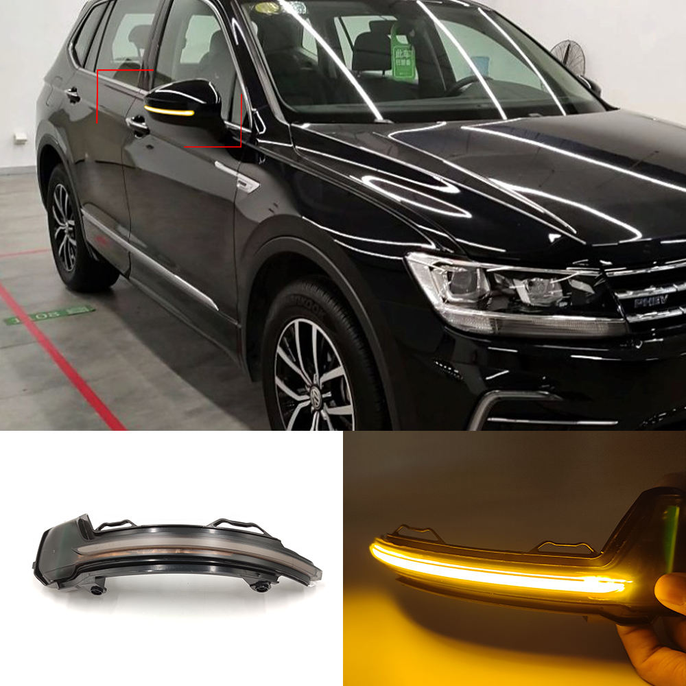 Боковое Зеркало Заднего Вида Volkswagen Touareg Tiguan Желтого Цвета с Светодиодным Динамическим Сигналом