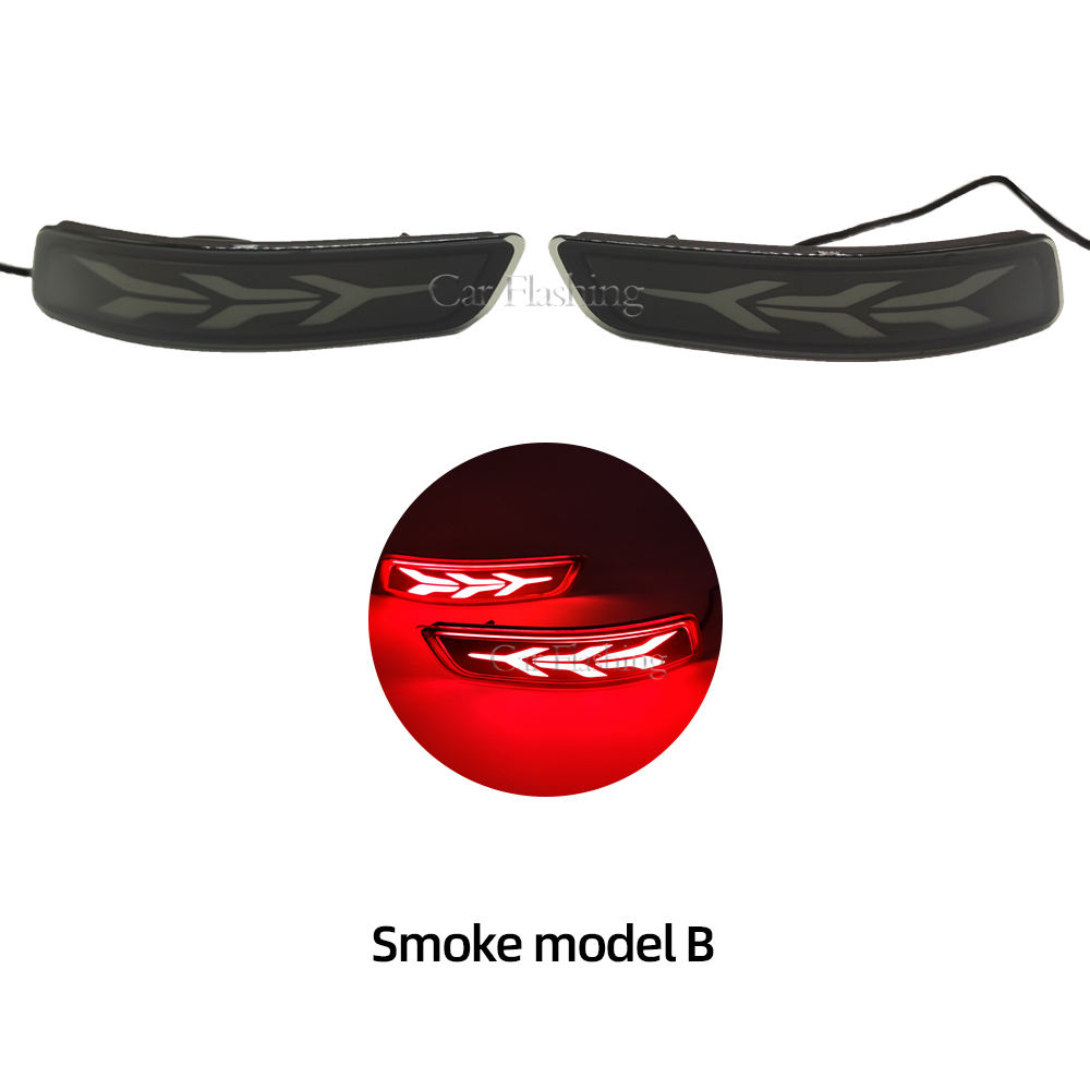 Светодиодный Отражатель Заднего Бампера для Toyota Corolla Altis и Lexus Gs250/es250, Красный, Abs + Светодиод (Дымовая Модель B)