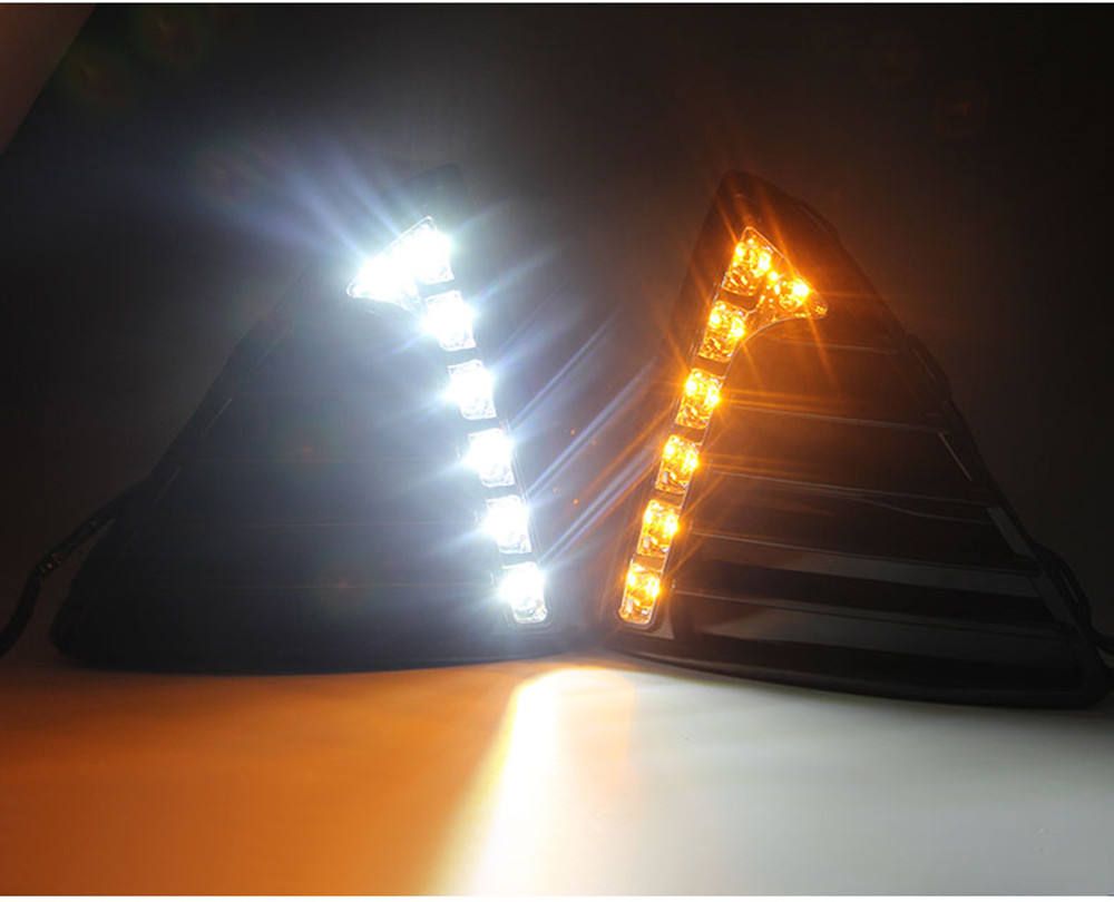Фонарь Противотуманный Ford Focus Drl Светодиодный Белый с Желтым Сигналом (Белый и желтый)