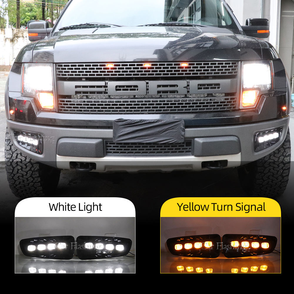 Дневные Ходовые Огни Drl Ford Raptor F150 Ranger, Желтая Противотуманная Фара