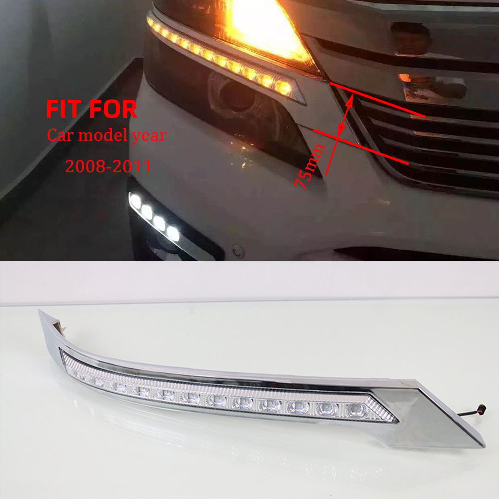 Светодиодные Дневные Ходовые Огни для Toyota Vellfire и Alphard, Белый Abs + Светодиод