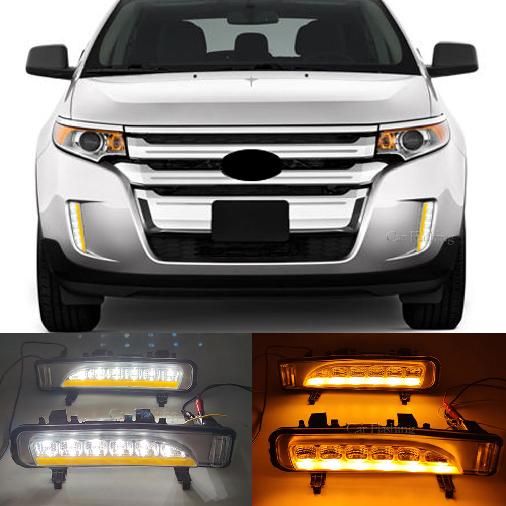 Светодиодные Дневные Ходовые Огни Ford Edge с Динамическим Поворотным Сигналом, Белого Цвета, из Абс