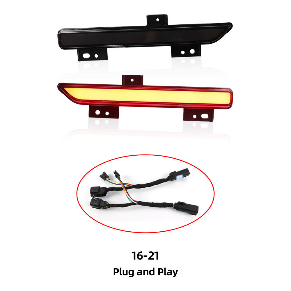Светодиодный Отражатель Заднего Бампера для Ford Raptor F-150, Красный, Abs + Светодиод. (16-21: Модель B)