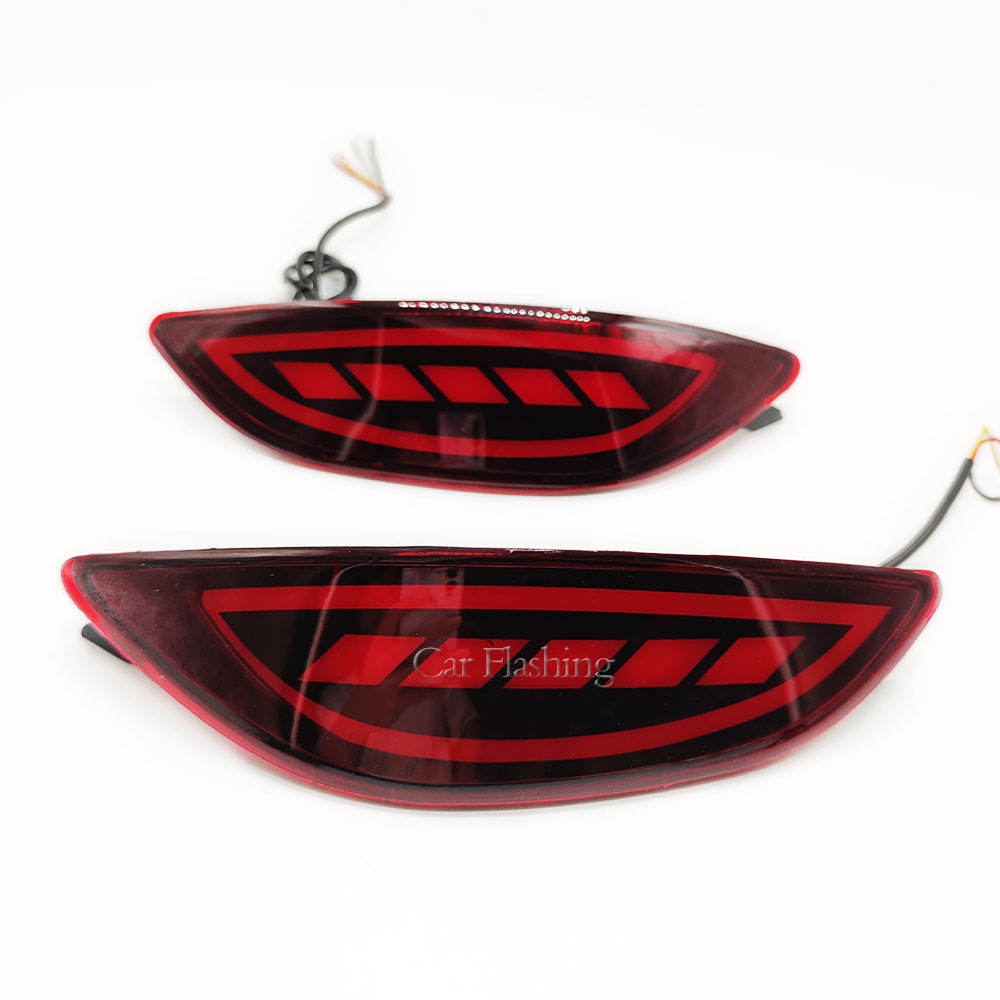 Светодиодная Фара Заднего Бампера Hyundai Solaris Accent Verna Красная (Модель B 3 функции)