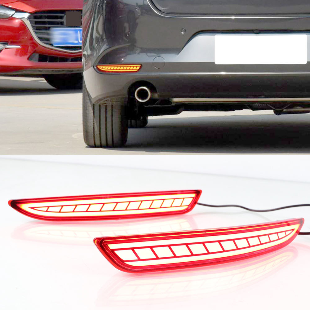 Задний Отражатель и Стоп-сигнал Mazda 3 Axela, Красный Светодиодный.