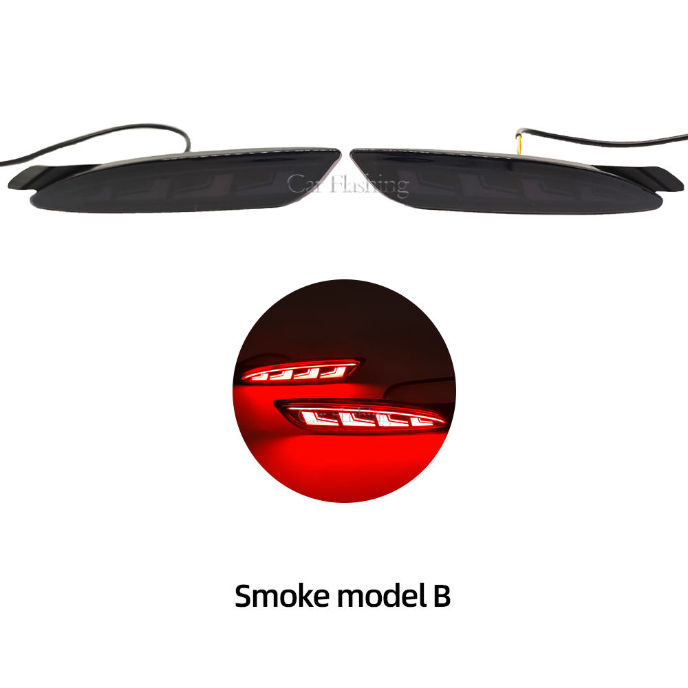 Светодиодный Отражатель Заднего Бампера для Mazda Atenza, 3, Cx-5, 6 - Красный, Abs + Led (Дымовая Модель B)