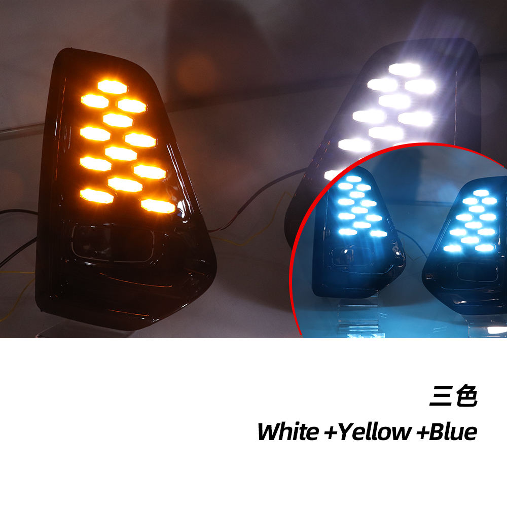 Дневные Ходовые Огни для Nissan Kicks, Светодиодные, Желтые, Абс + Светодиод (Белый желтый синий)
