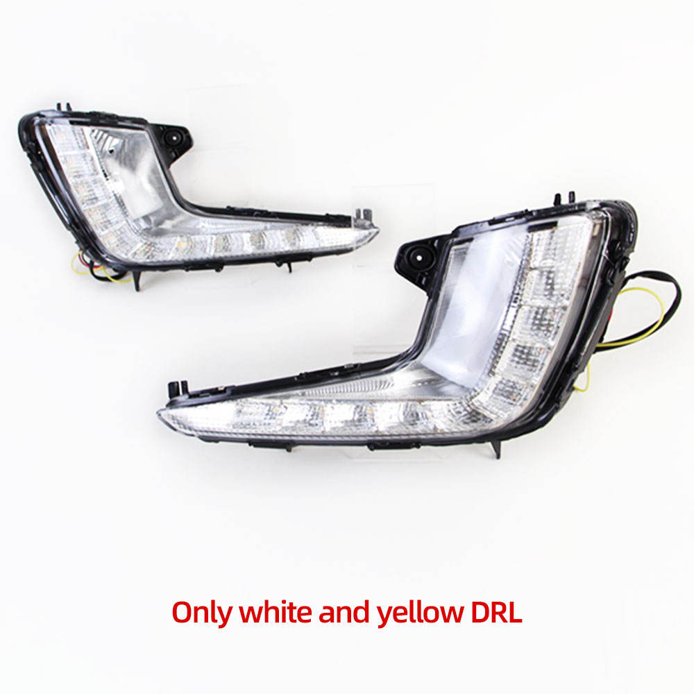 Дневные Ходовые Огни для Kia Rio K2 - Белый Abs + Светодиодные Огни (Белый и желтый DRL)