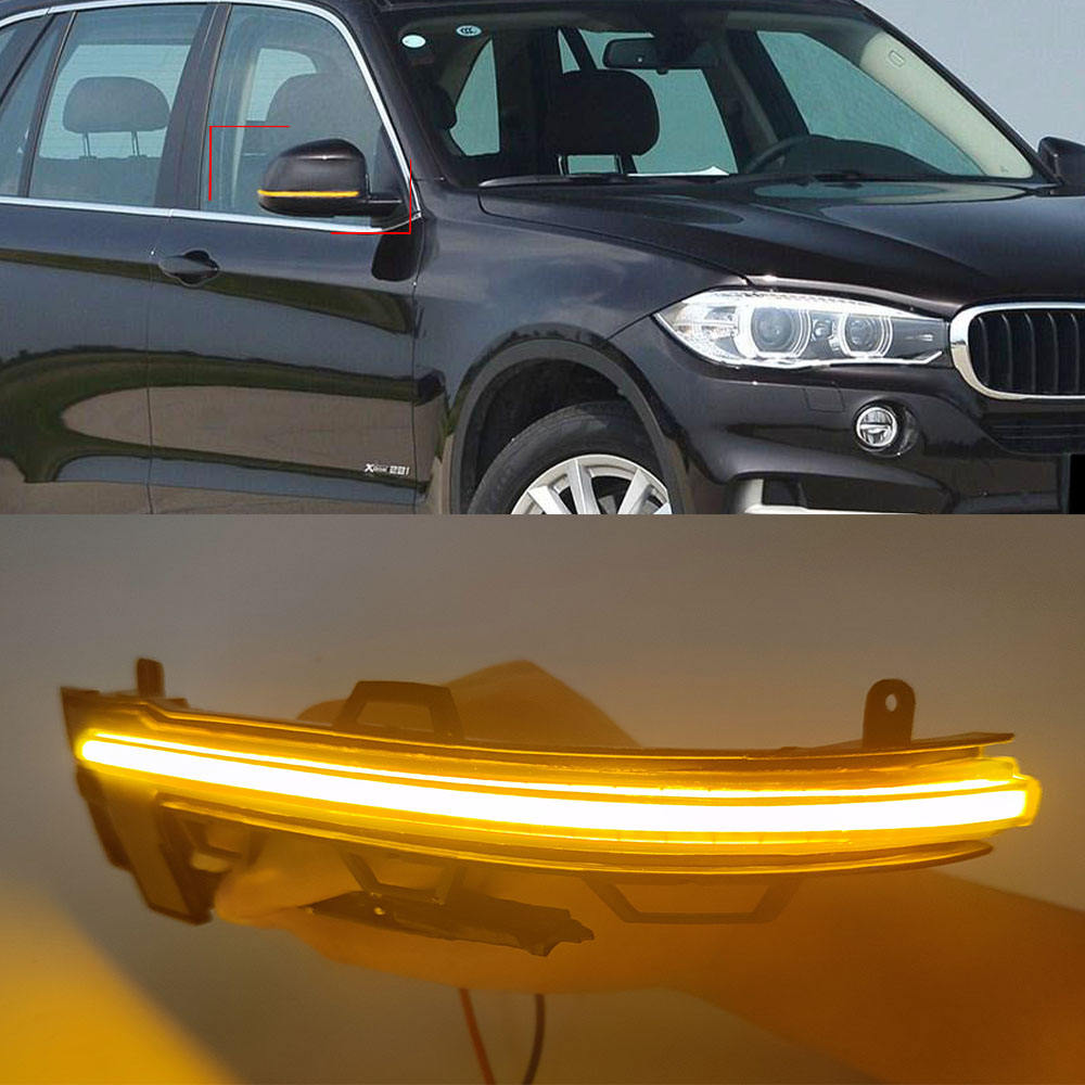 Динамическое Светодиодное Зеркало Заднего Вида для Bmw X3 X4 X5 X6 - Желтое