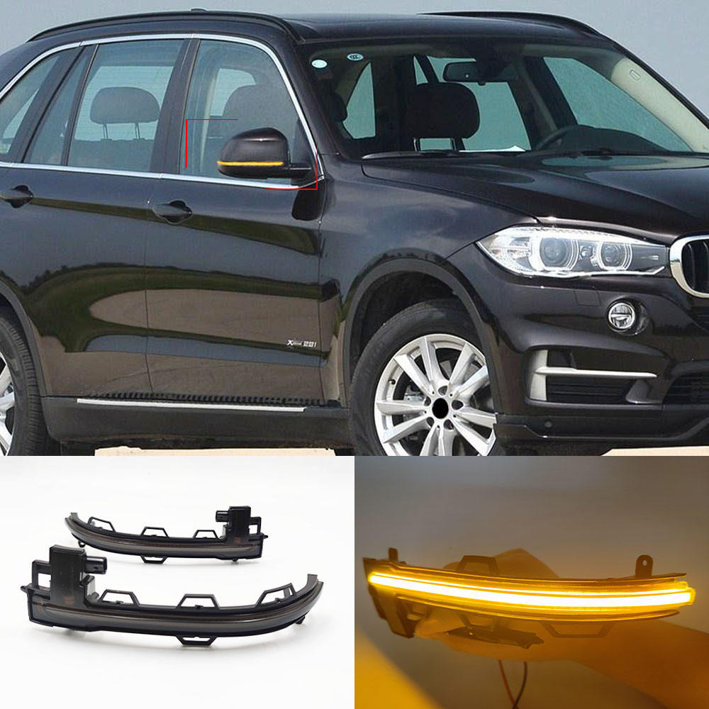 Динамическое Светодиодное Зеркало Заднего Вида для Bmw X3 X4 X5 X6 - Желтое