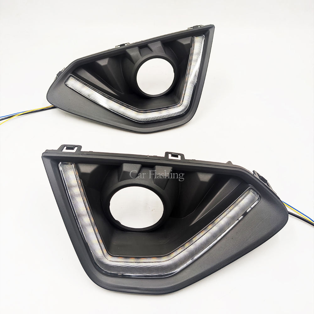 Дневные ходовые огни Haval F7 F7x, желтые LED с поворотником, пластиковые, 2018-2023 год.