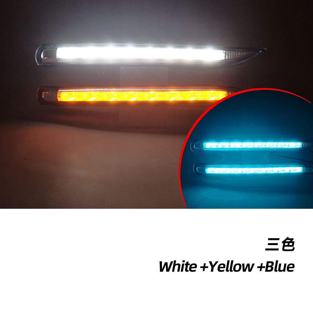 Светодиодные Дневные Ходовые Огни для Renault Koleos, Белого Цвета, из Абс-пластика (Белый желтый синий)
