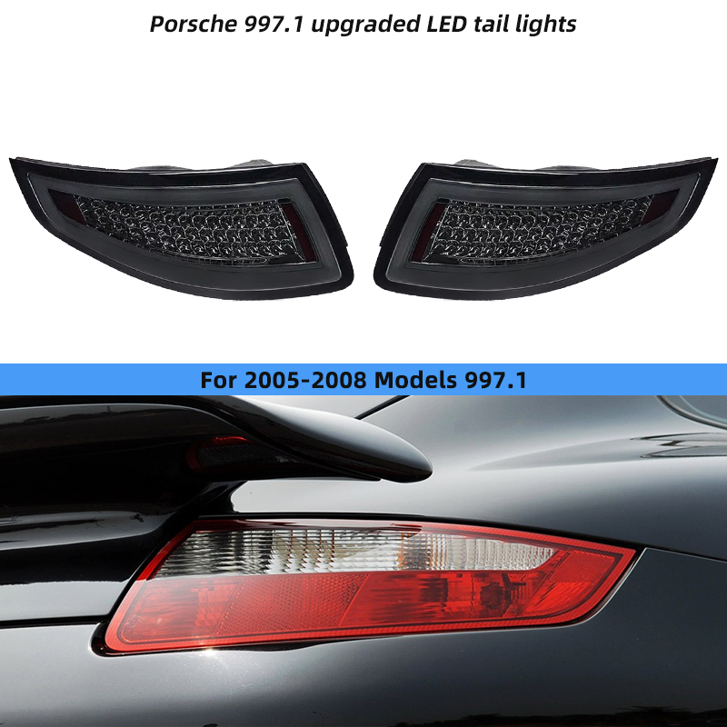 Задние Фары Porsche 911 с Модернизированной Подсветкой и Светодиодным Сигналом (Для 997 Черная пара) Цена за:1 комплект