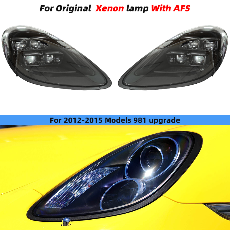 Светодиодные Фары для Porsche 718 Boxster: Обновляемый Матричный Стиль, Игра Светодиодов, Элегантный Цвет (Для 981 оригинальный ксенон с AFS) 