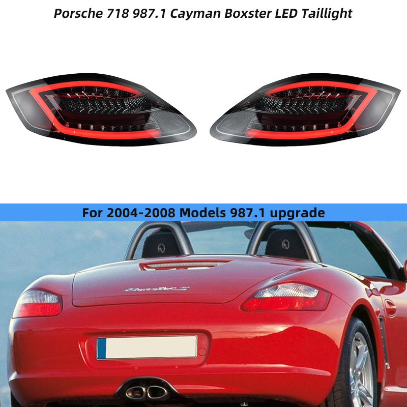Светодиодные Задние Фонари Porsche Cayman Boxster, Прозрачный. (Для Порше 718 987,1 почерневший) Цена за:1 комплект