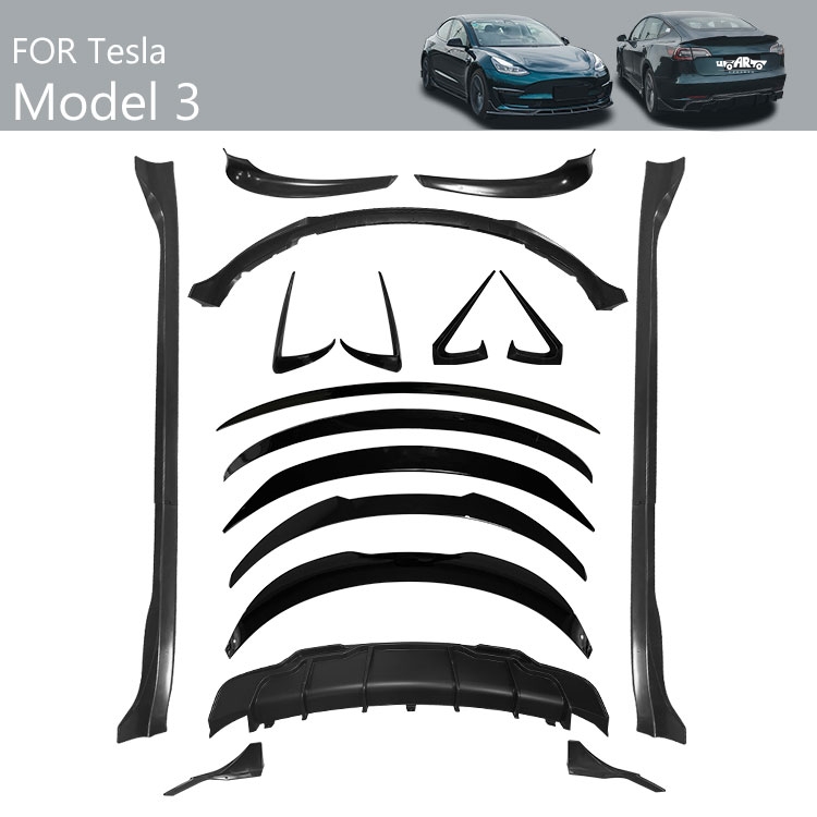 Передний Спойлер Haosheng для Tesla Model 3 из Abs Пластика, Цвет - Черный