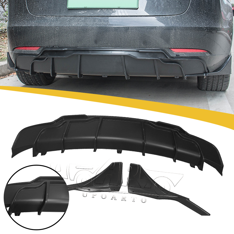 Диффузор Заднего Бампера Haosheng Aero Style для Tesla Model 3 из Углеродного Волокна