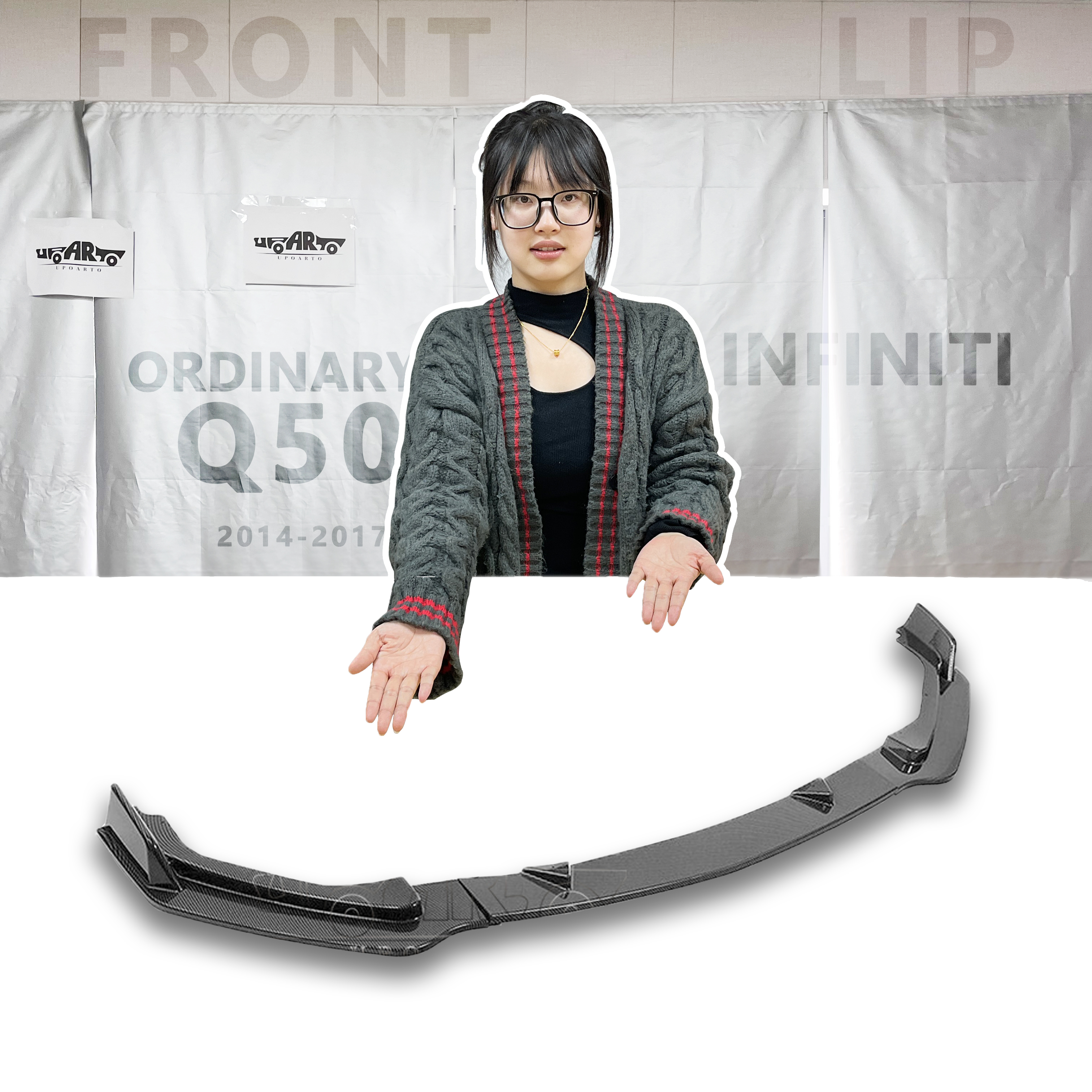 Передний Спойлер Haosheng Q50 из Углеродного Волокна для Infiniti Q50. Улучшите Внешний Вид Вашего Авто!