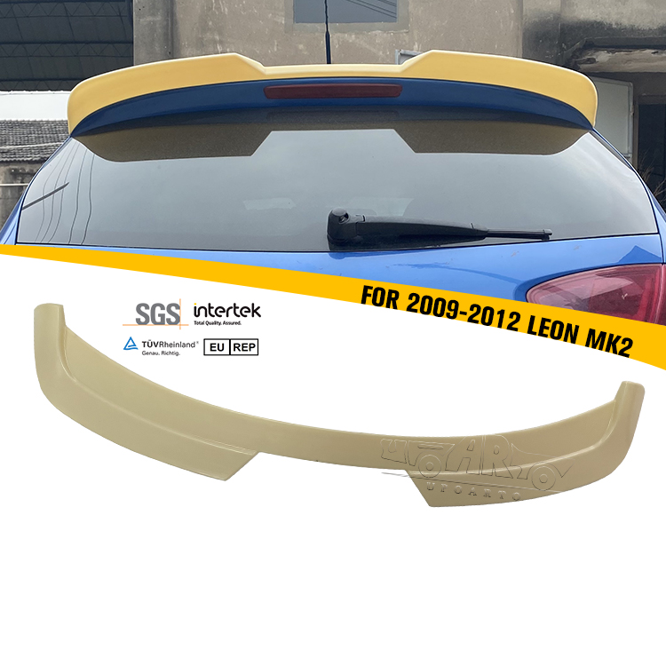 Прямой Спойлер из Углеродного Волокна для Seat Leon, Цвет - Черный, Материал - Abs.