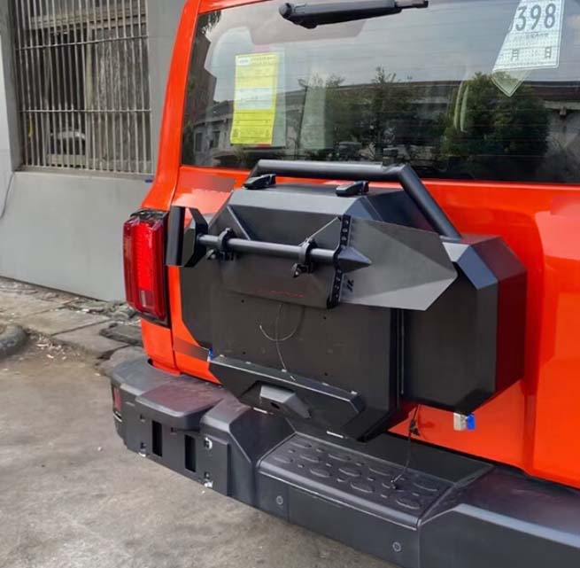 Задний Ящик для Инструментов Miji Off-road Modified из Нержавеющей Стали и Алюминиевого Сплава для Wey Tank 300 - Черный Стальной Ящик для Инструментов