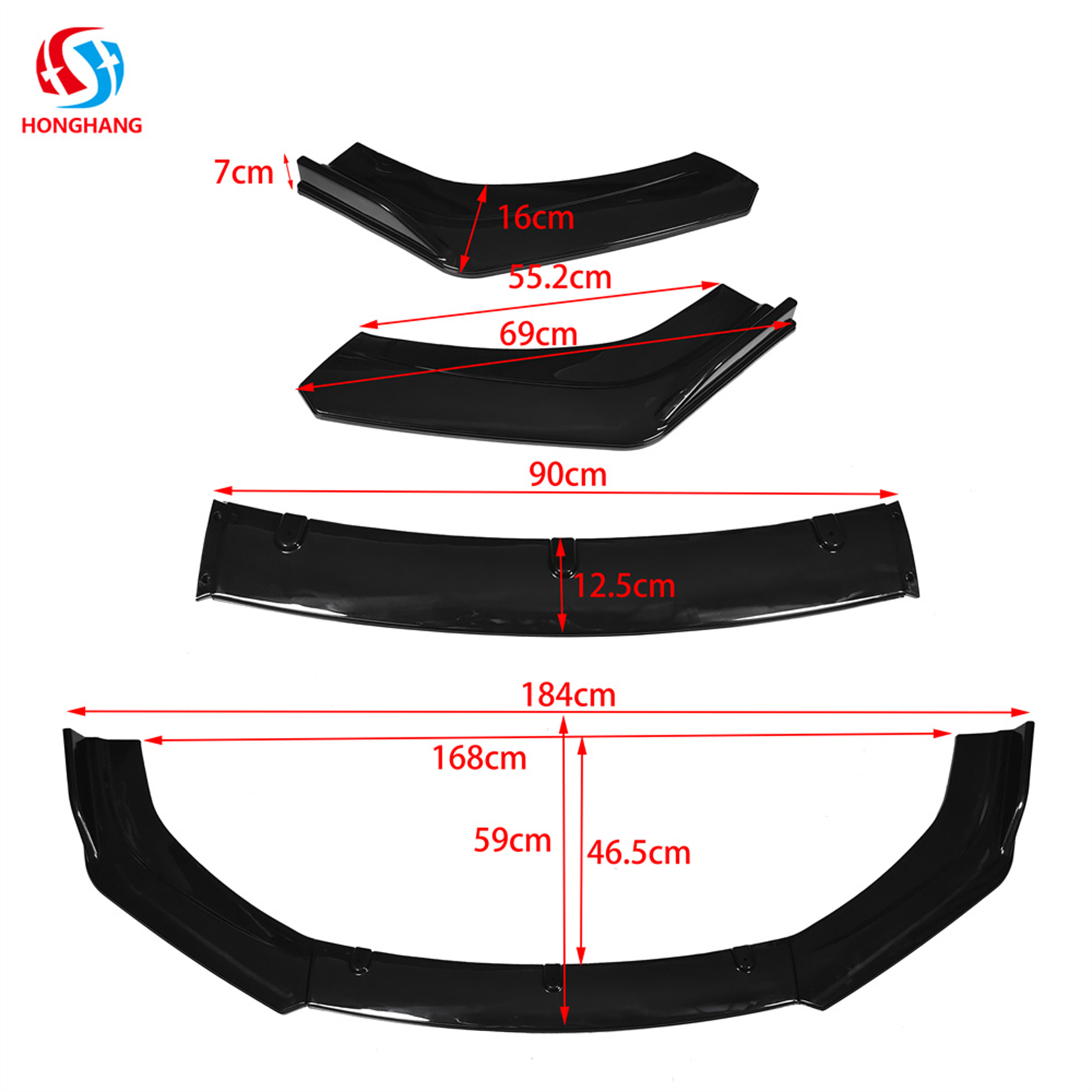 Черная Универсальная Губа Бампера для Автомобиля - Улучшение Внешнего Вида