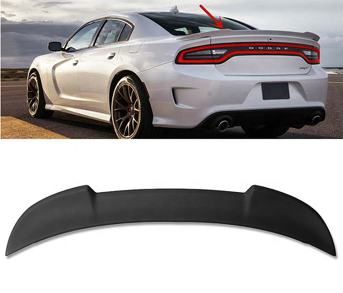 Спойлер для Dodge Charger 2015-2020, Abs Пластик, Матовый и Глянцевый Черный