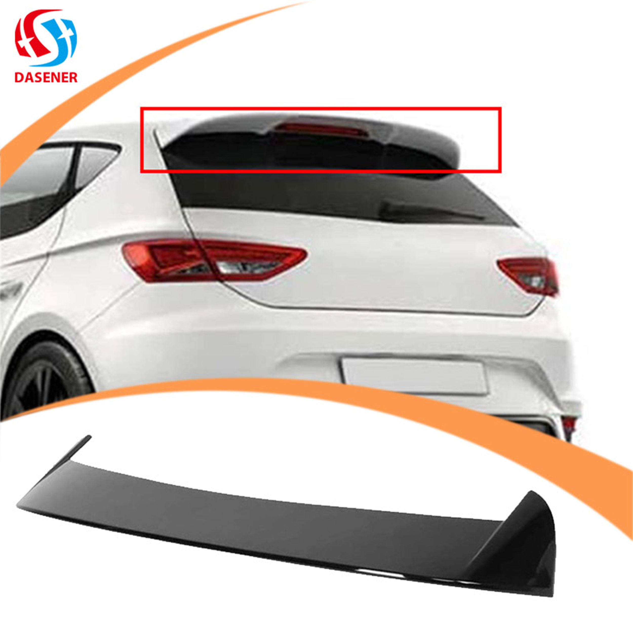 Спойлер для Seat Leon 2017-2019, Черный Abs, Honghang/Seat