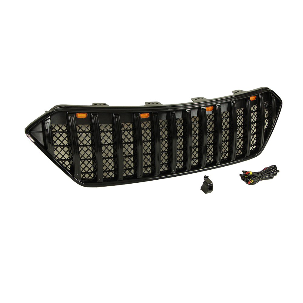 Решетка Радиатора Матовый Черный/Серый Abs для Hyundai Santa Fe 2013-2016