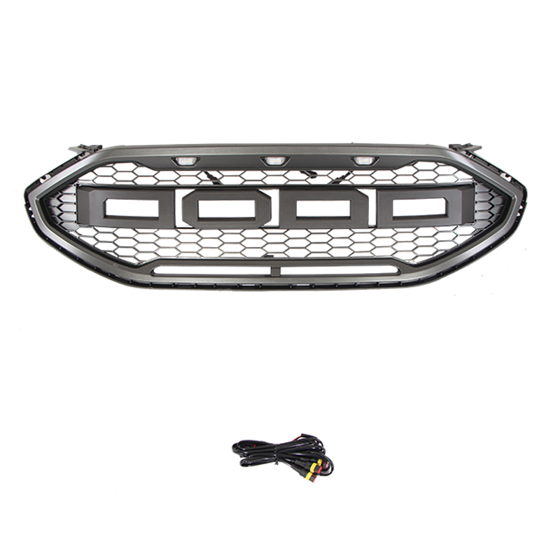 Решетка Радиатора Fit For Ford Edge 2019-2020, Матовый Черный/Серый, Abs