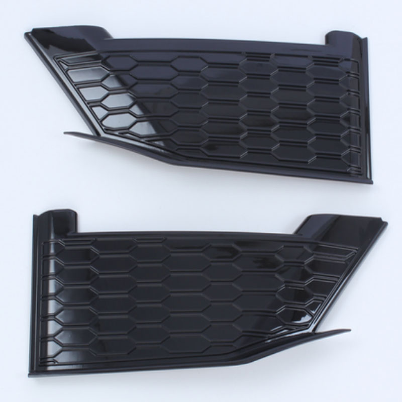 Накладки для Бровей на Переднюю Головную Противотуманную Фару Honda Civic 10, Серебристый/Черный, Abs