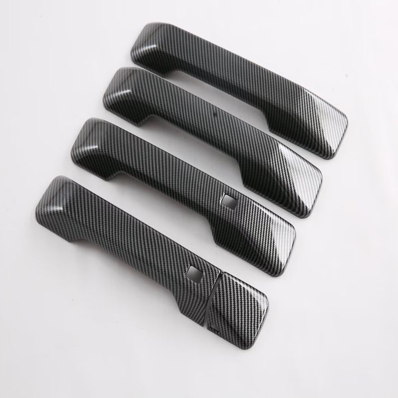 Декоративная Накладки на Дверную Ручку Hyundai Santa Fe Staria Mx5 2024, Серебристый/Черный, Abs