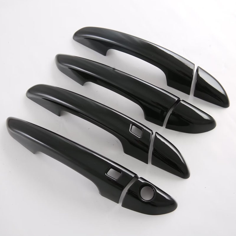 Декоративная Накладки для Дверной Ручки Hyundai Sonata 2015, Серебристый/Черный, Abs