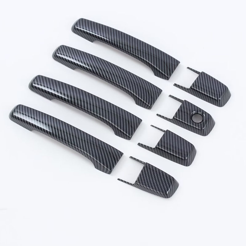 Декоративная Накладки на Дверную Ручку Mitsubishi Pajero V97 V93 V87 2006, Серебристая/Черная, Abs