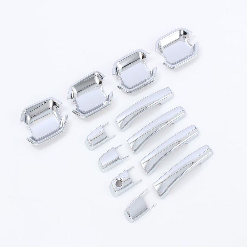 Накладки для Дверной Ручки Mitsubishi Pajero V97 V93 V87, Abs, Серебристый/Черный